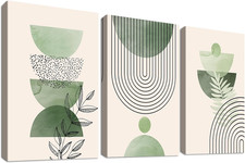 3 Pcs Salvia Verde Boho Stampa