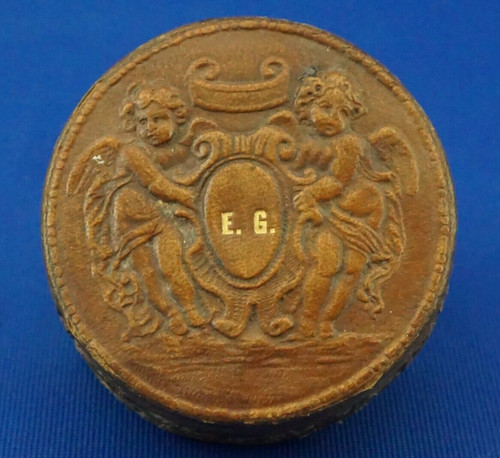 Scatola cuoio pelle putti - scatola,