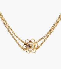 CHANEL Pearl CC Gold Choker Necklace 34446 146386101