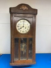 Antique german wall clock - clock, wood