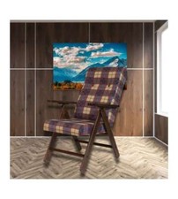 Poltrona Roma Reclinabile in Legno e Tessuto - Scacchi Blu, Verde o Bordeaux