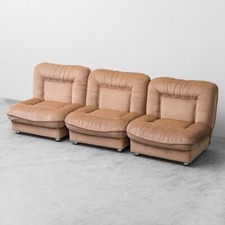 DIVANO MODULARE 3 POSTI POLTRONE IN VELLUTO DESIGN ANNI 70 VINTAGE MODERNARIATO