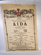 LOCANDINA TEATRO ALLA SCALA 1963 AIDA 44 X 32 cm