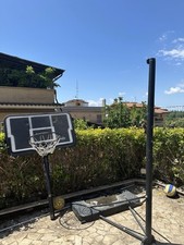 Homcom Canestro da Basket Altezza Regolabile in Acciaio con Base Dotata Di Rotel