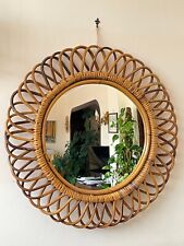 Specchio in rattan e bambù di