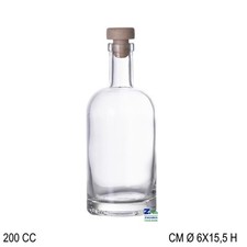 BOTTIGLIA BARRIQUE 200 CC CON TAPPO IN SILICONE PER LIQUORE AMARO LIMONCELLO