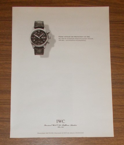 Rara pubblicità vintage iwc - rara,