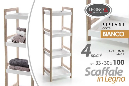 Scaffale bianco mobile legno - mobile,