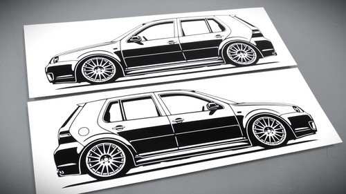 Adesivo golf mk4 silhouette - golf,