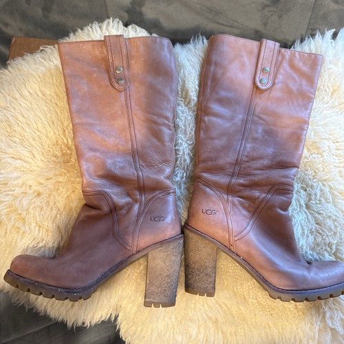 Stivali ugg pelle marrone - stivali,
