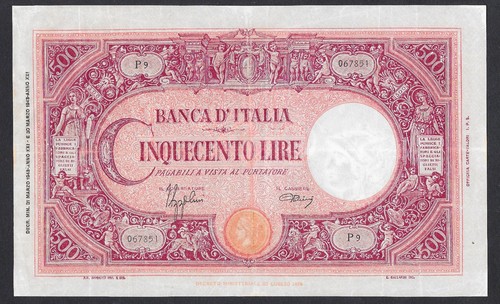 Italia banconota 500 lire - italia,