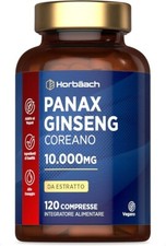Horbaach Panax Ginseng Coreano Rosso 10.000 Mg 120 Compresse Estratto di radice