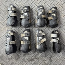 Set Of 4 Medium Black Veredus Horseback Riding Open Front Jumping Boots