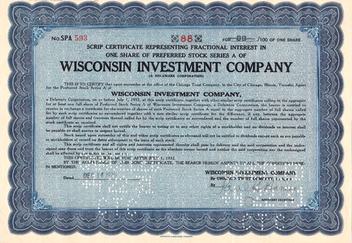Wisconsin investiment - ",