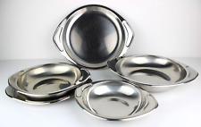 Set 5 Vassoi in Acciaio INOX 18/10 VINTAGE da portata varie misure OVALE AMC