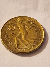 ITALIA 200 LIRE DATATA 1981, 16 Ott. FAO MONETA REPUBBLICA RARA BRUMATO ERRORI