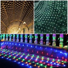 Rete Luminosa LED Tenda Luminosa Catena Luminosa Esterno Festa Decorazione Natalizia 8 Modalità