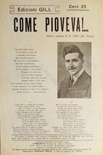 Spartiti - Come pioveva!.. - Versi e Musica di A. Gill ( M. Testa )