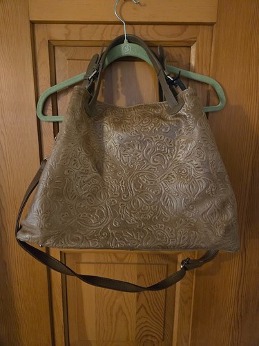 Borsa viola gigli fatta mano - a,