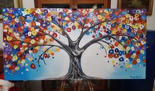 Quadro Dipinto A Mano albero della vita. 120 X 60 Cm
