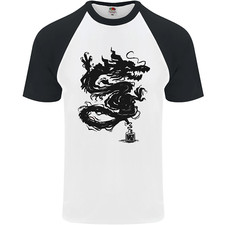 T-Shirt Da Baseball A Maniche Corte Ink Dragon Tattoo