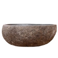 Abbeveratoio per uccelli in pietra di fiume naturale ciotola acqua Ø25 cm resistente all'inverno 6-7 kg