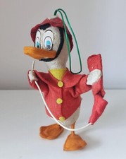 Disney Lenci PAPERINO Pompiere Rosso Panno Lenci anni '50 / '60
