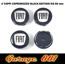 TAPPI COPRIMOZZO FIAT BORCHIE PER CERCHI IN LEGA DIAMETRO 60 mm BLACK EDITION