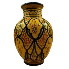 Vaso Berbero Marocchino in Ceramica Terracotta di Safi - Capolavoro Etnico Artig