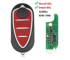Cover Chiave Guscio telecomando ID46 PCF7946 Alfa Romeo Mito Giulietta 433Mhz