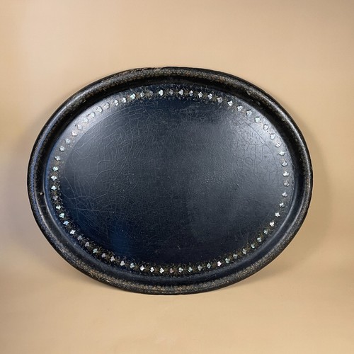 Antique oval wooden display - antique,