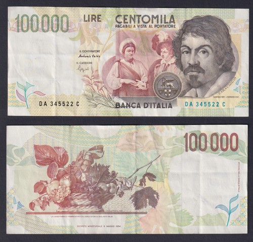 Banconota italia 100000 lire - banconota,