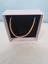 Braccialetto / Cavigliera In Acciaio Strass Brillantini Colore Oro Bigiotteria