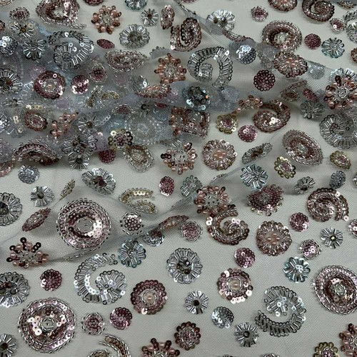 Tessuto tulle ricamato margot - tulle,