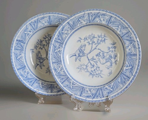 Piatti vintage blu bianchi - piatti,