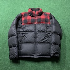 Giacca Vintage The North Face Uomo L Nero Rosso Plaid 700 Puffer Nuptse 1997 Cappotto