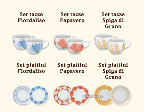 Set piattini 6 tazze - piattini, e