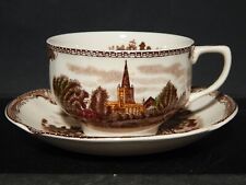 ANTICA TAZZA TE' PORCELLANA JOHNSON BROS OLD BRITAIN CASTLE MULTICOLOR DIFETTO