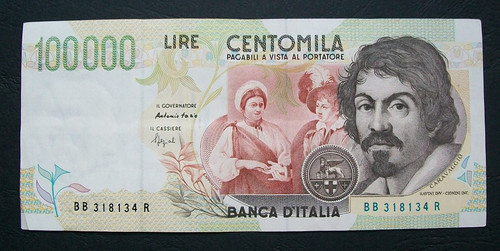 100000 lire 1995 caravaggio - 100000,