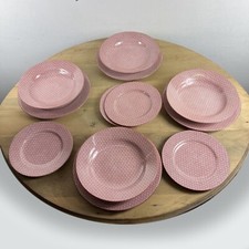 Set Servizio di piatti in porcellana Vintage Sayagata bianco Rosso Labirinto 