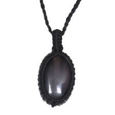 Collana Onice Canapa Macramè