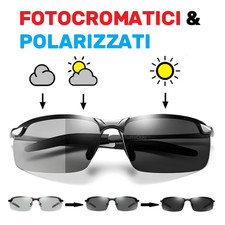 Occhiali da Sole Fotocromatici e Polarizzati UV400 Uomo Donna Retrò Guida Notte