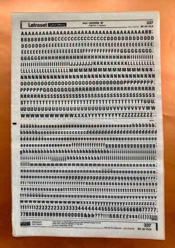 Letraset 337 univers - 337, --