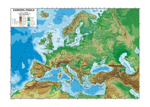 Carta geografica murale europa - murale,