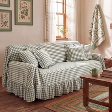 Gingham Copridivano con Ruffle