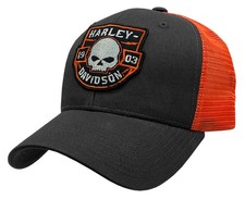 Cappello camionista Harley-Davidson uomo Willie G teschio patch snapback maglia colorata bloccata