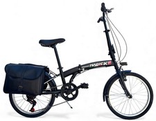 Bicicletta Pieghevole Folding 20" Nero Con Cambio 6v Unisex City Bike con Borse