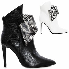 Scarpe donna stivali tronchetti pitonati animalier tacchi TOOCOOL Q2AX5632-3