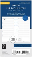 Filofax Ricambio Agenda Anelli 2026, Planning Giornaliero Personal 95 x 171 mm.