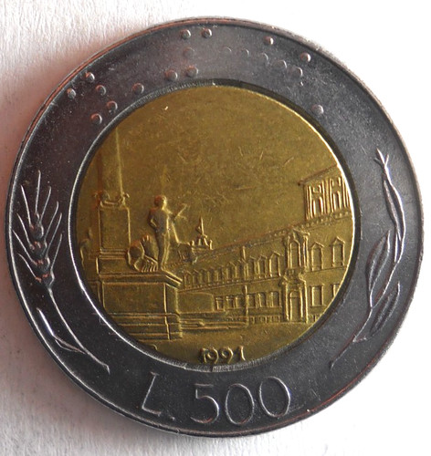 1991 italy 500 lire - -, high